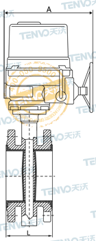 電動法蘭軟密封蝶閥結(jié)構(gòu)圖