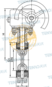 D371F46對夾式全襯氟蝶閥結(jié)構(gòu)圖