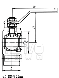 DN≤25薄型對(duì)夾式球閥結(jié)構(gòu)圖