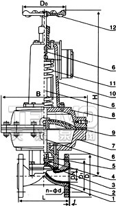 EG6K41J英標(biāo)（常開型）氣動(dòng)隔膜閥結(jié)構(gòu)圖